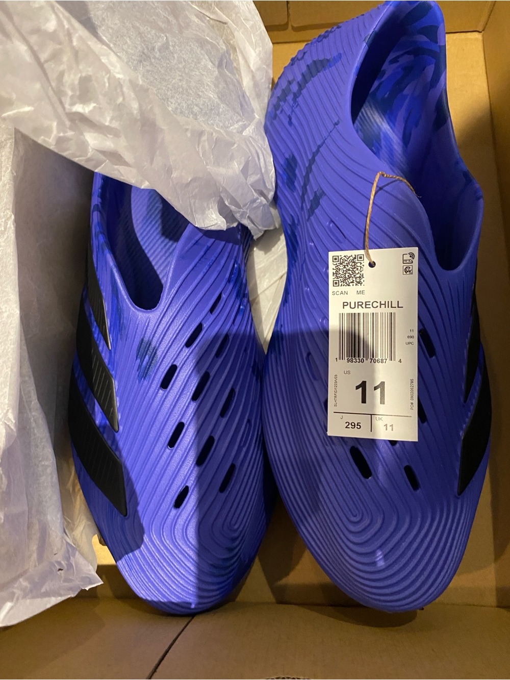 Adidas Purechill Clima Cool Sandals Blue/Black Mens Size 11 New KH6697